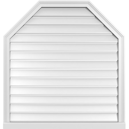 Ekena Millwork Octagonal Top Surface Mount PVC Gable Vent w/ 2"W x 2"P Brickmould Sill Frame, 38"W x 40"H GVPOT38X4003SF